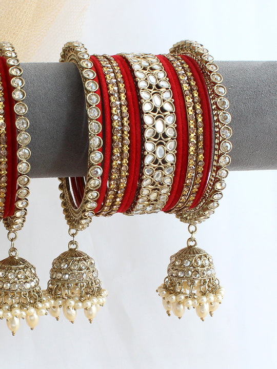 Savita Bangle Set / Stack - Red