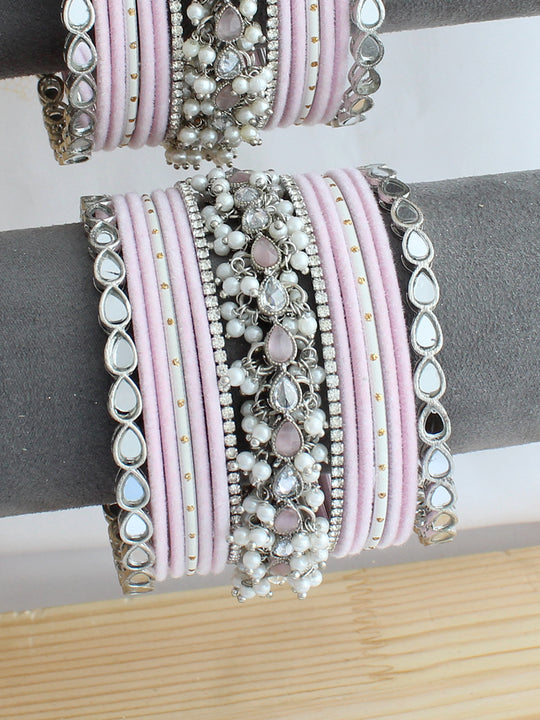 Aruni Bnagle Set  / Stack - Pastel Pink