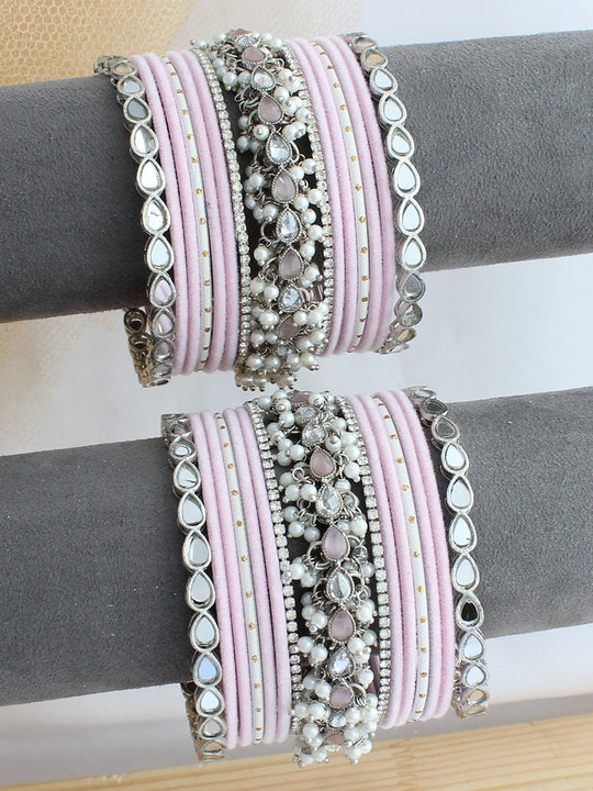 Aruni Bnagle Set  / Stack - Pastel Pink
