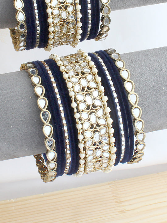 Meesha Bangle Set / Stack -navy blue
