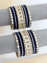Meesha Bangle Set / Stack - Navy Blue