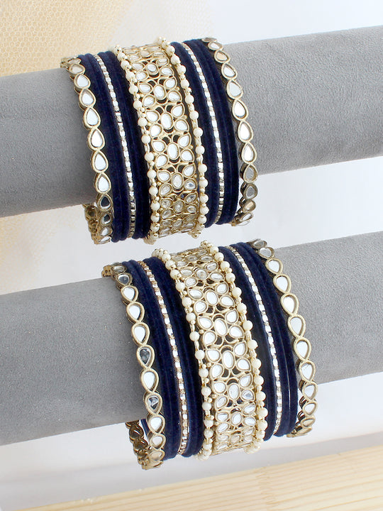 Meesha Bangle Set / Stack - Navy Blue
