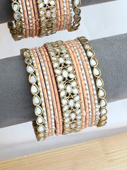 Naina Bangle Set / Stack - Peach