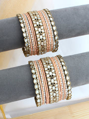Naina Bangle Set / Stack - Peach