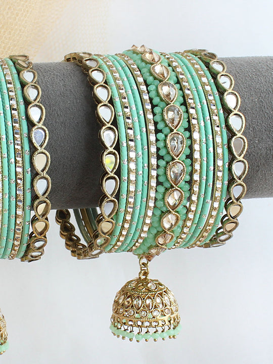 Nina Bnagle Set / Stack - Mint Green