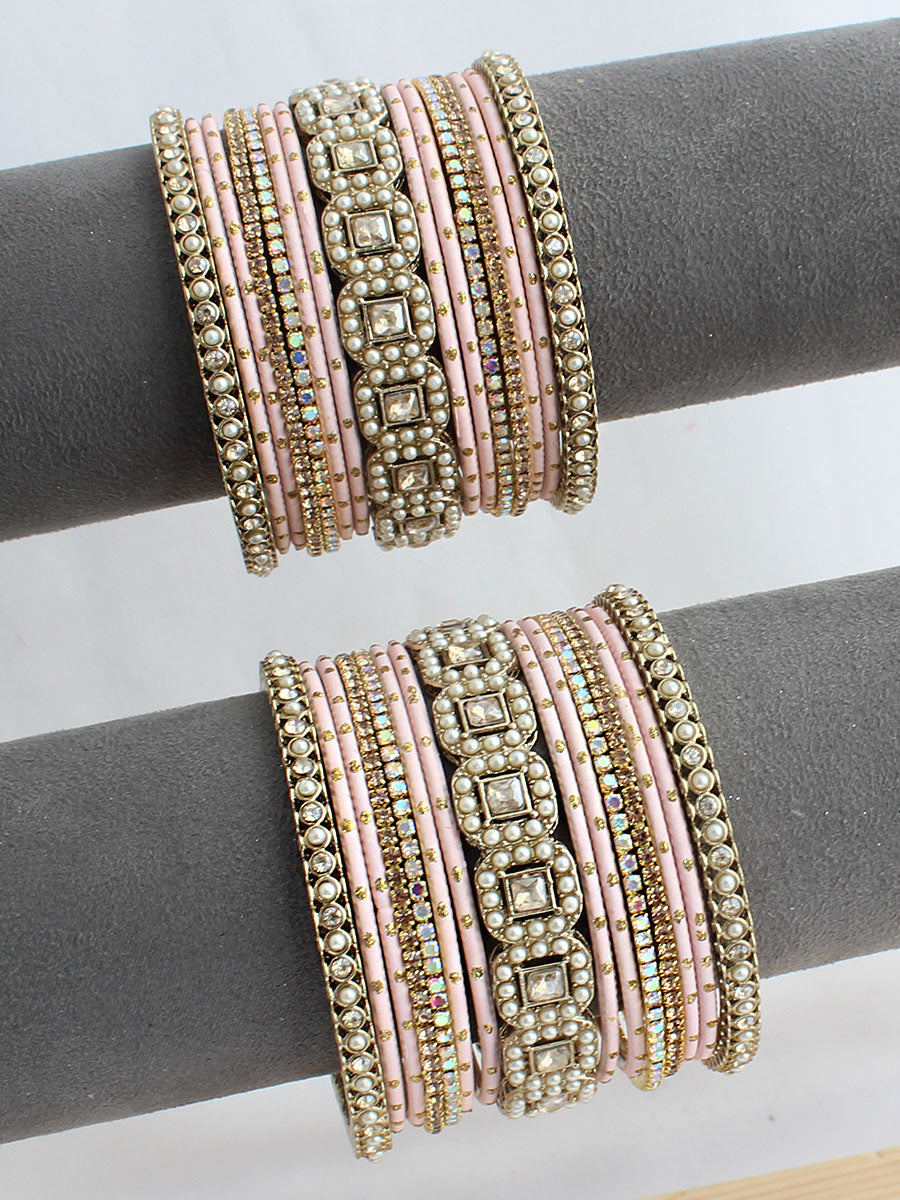 Payal Bangle Set / Stack-Peach