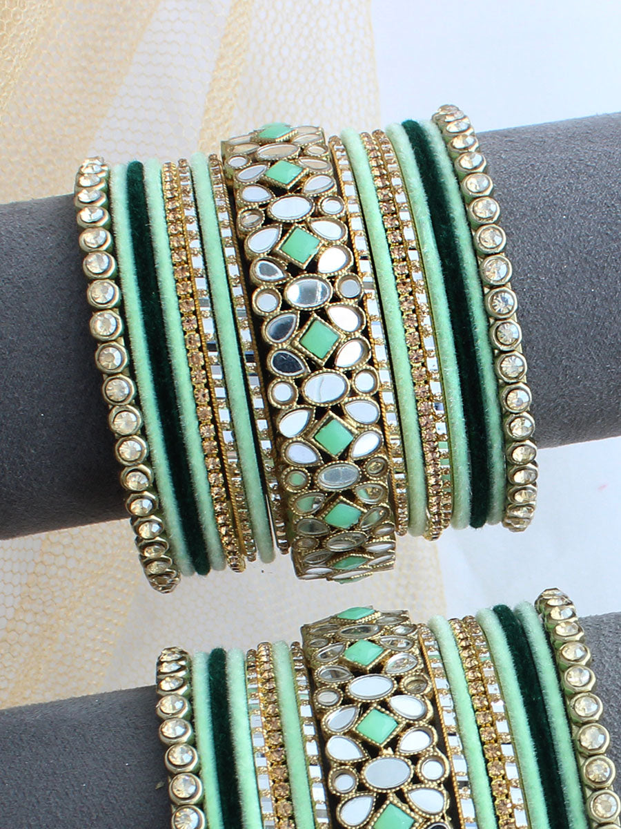 Paridhi Bangle Set / Stack-MInt Green