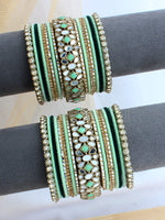 Paridhi Bangle Set / Stack-Mint Green
