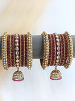 Mridula Bangle Set / Stack-Maroon