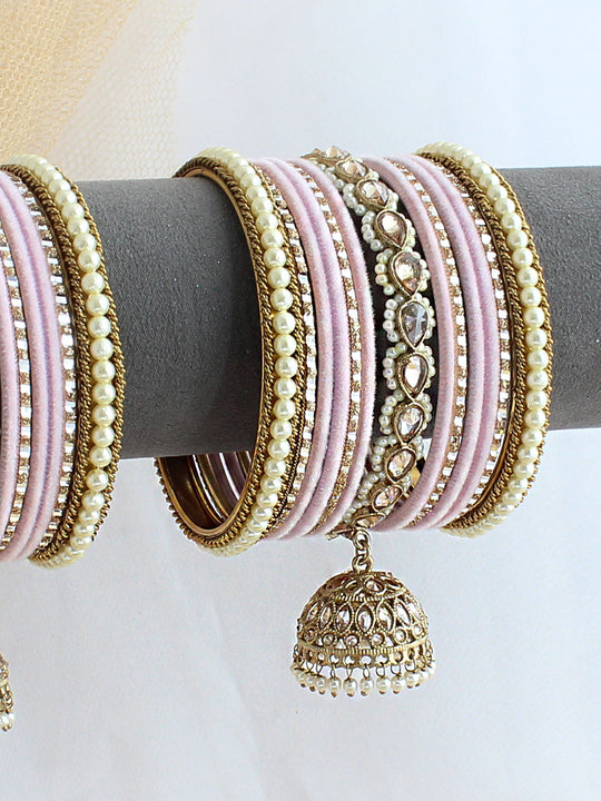 Rachna Bangle Set / Stack - Pastel Pink