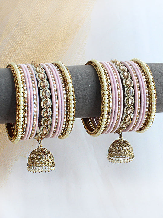 Rachna Bangle Set / Stack - Pastel Pink
