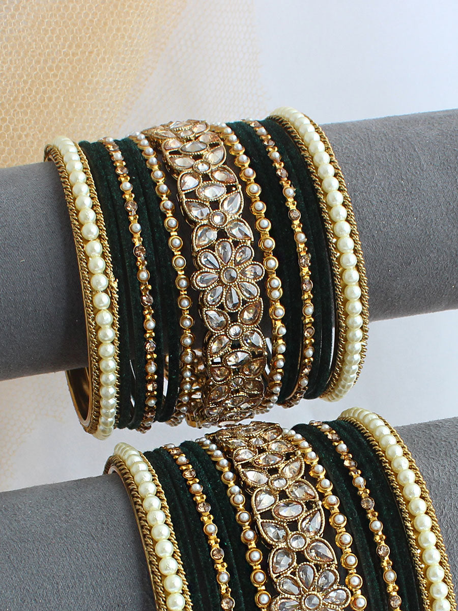 Ruchi Bnagle Set / Stack - Green 