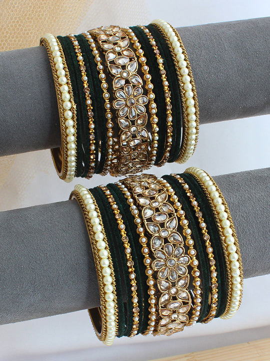 Ruchi Bnagle Set / Stack - Green 