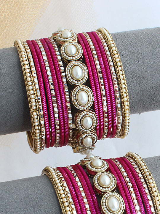 Nafisa Bangle Set / Stack - Hot Pink