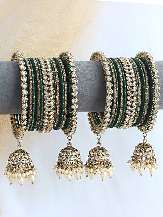 Heer Bangle Set / Stack  - Green