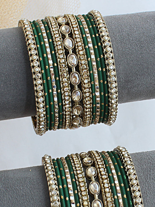 Hadia Bangle Set / Stack - Green