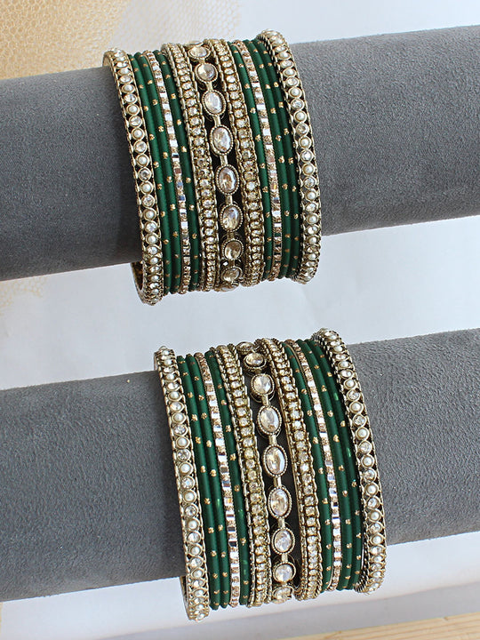Hadia Bangle Set / Stack - Green