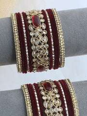 Amyra Bangle Set / Stack - Maroon