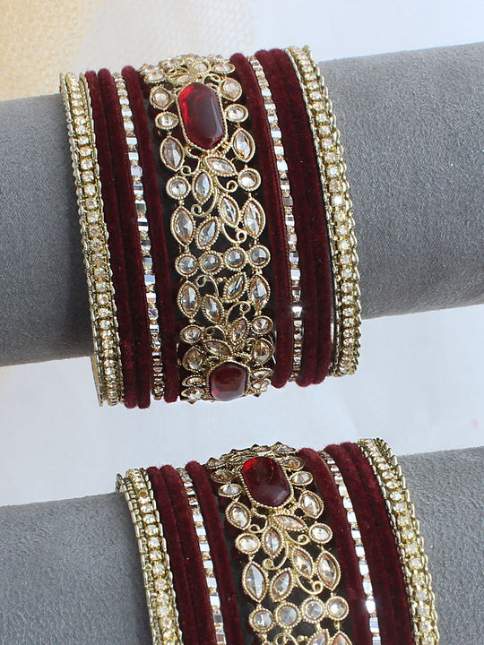 Amyra Bangle Set / Stack - Maroon