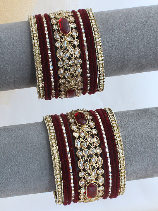 Amyra Bangle Set / Stack - Maroon