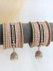 Saniya Bangle Set / Stack - Peach