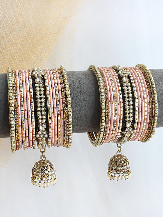 Saniya Bangle Set / Stack - Peach