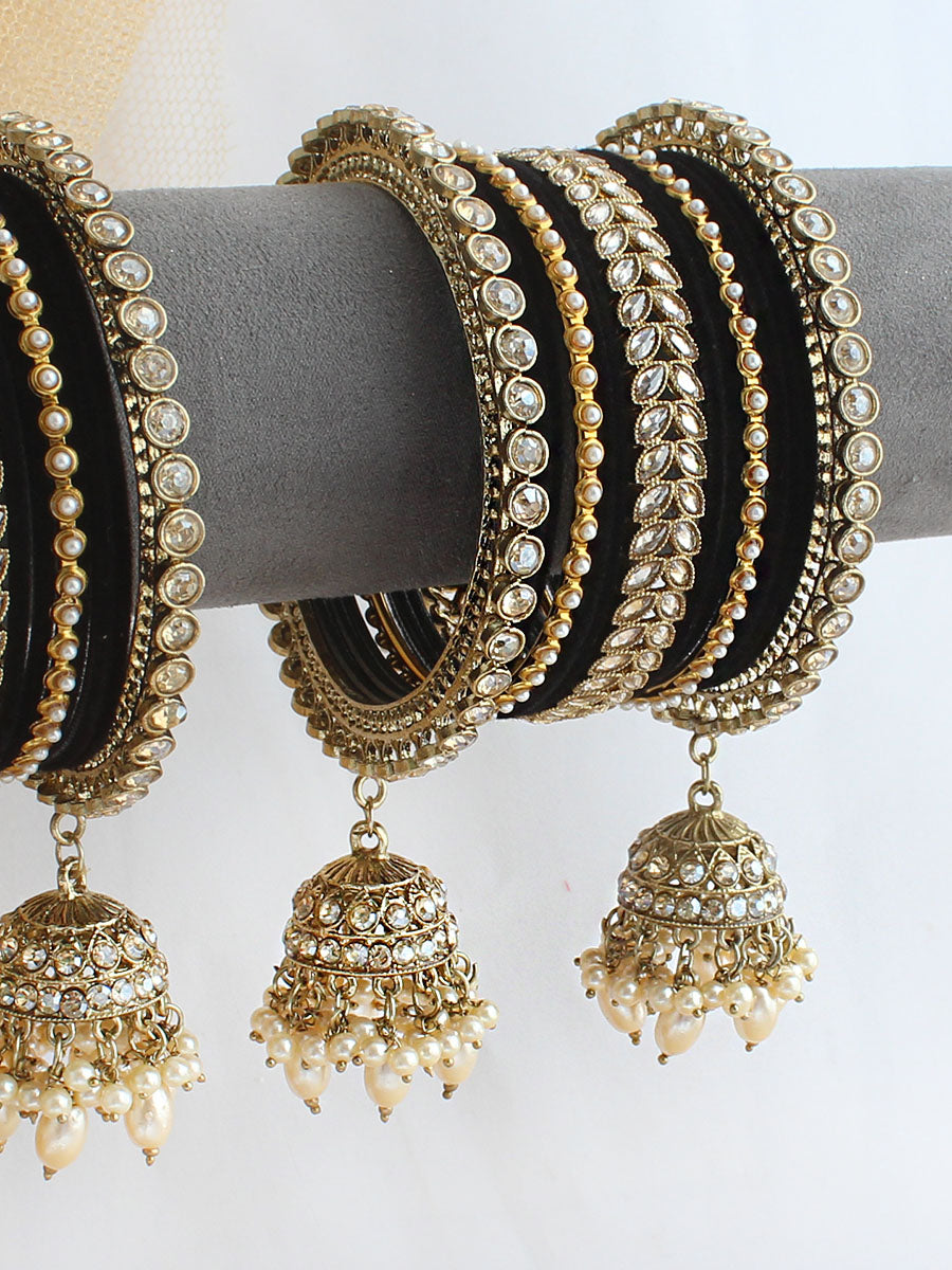 Tavisha Bangle Set-Black