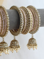 Mahima Bangle Set / Stack-Peach