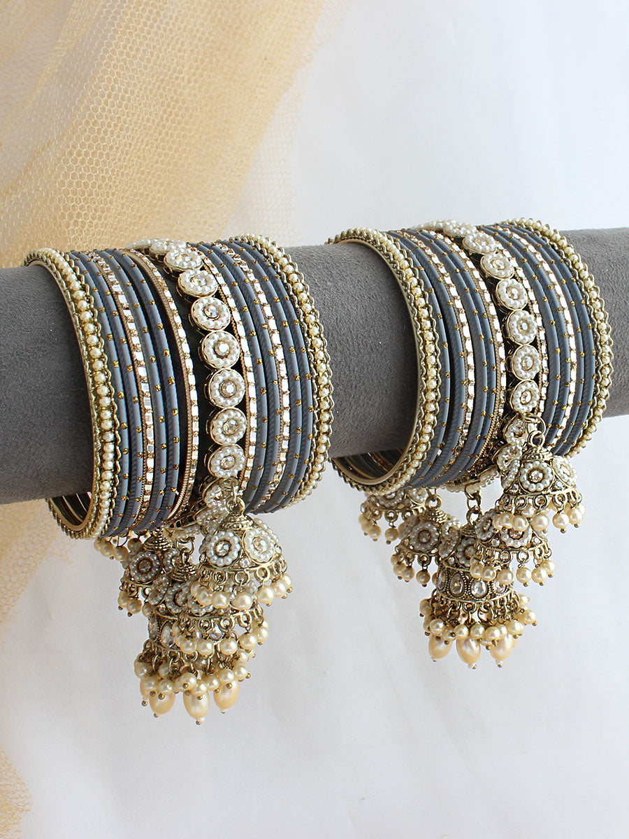 Remina Bangle Set / Stack-Grey