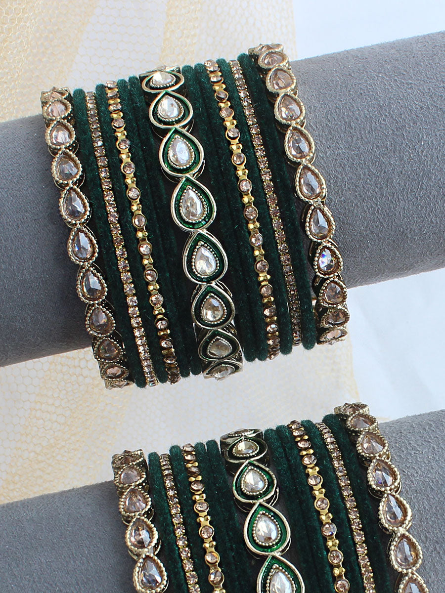 Ruhana Bangle Set / Stack-Green