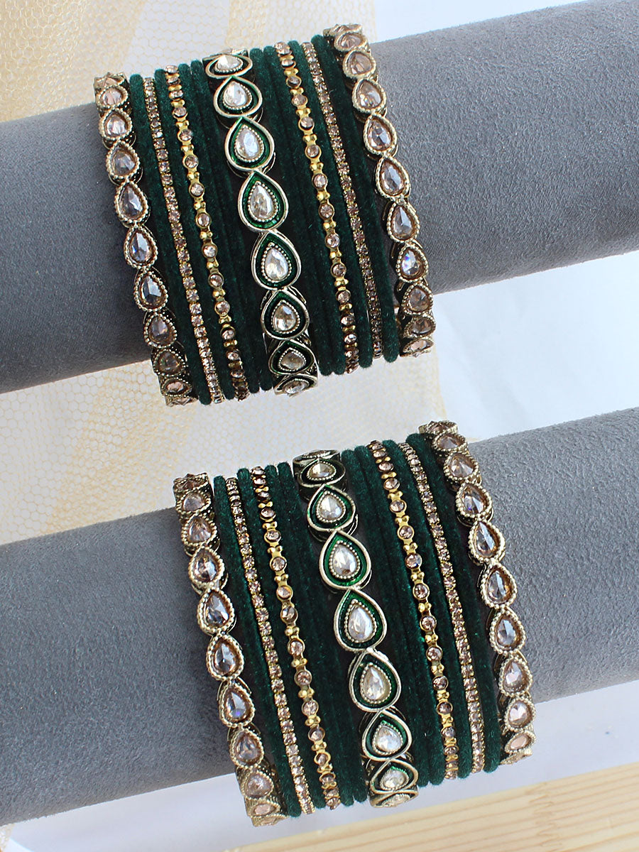 Ruhana Bangle Set / Stack-Green