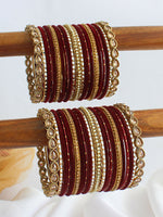 Gauri Bangle Set / Stack -Maroon
