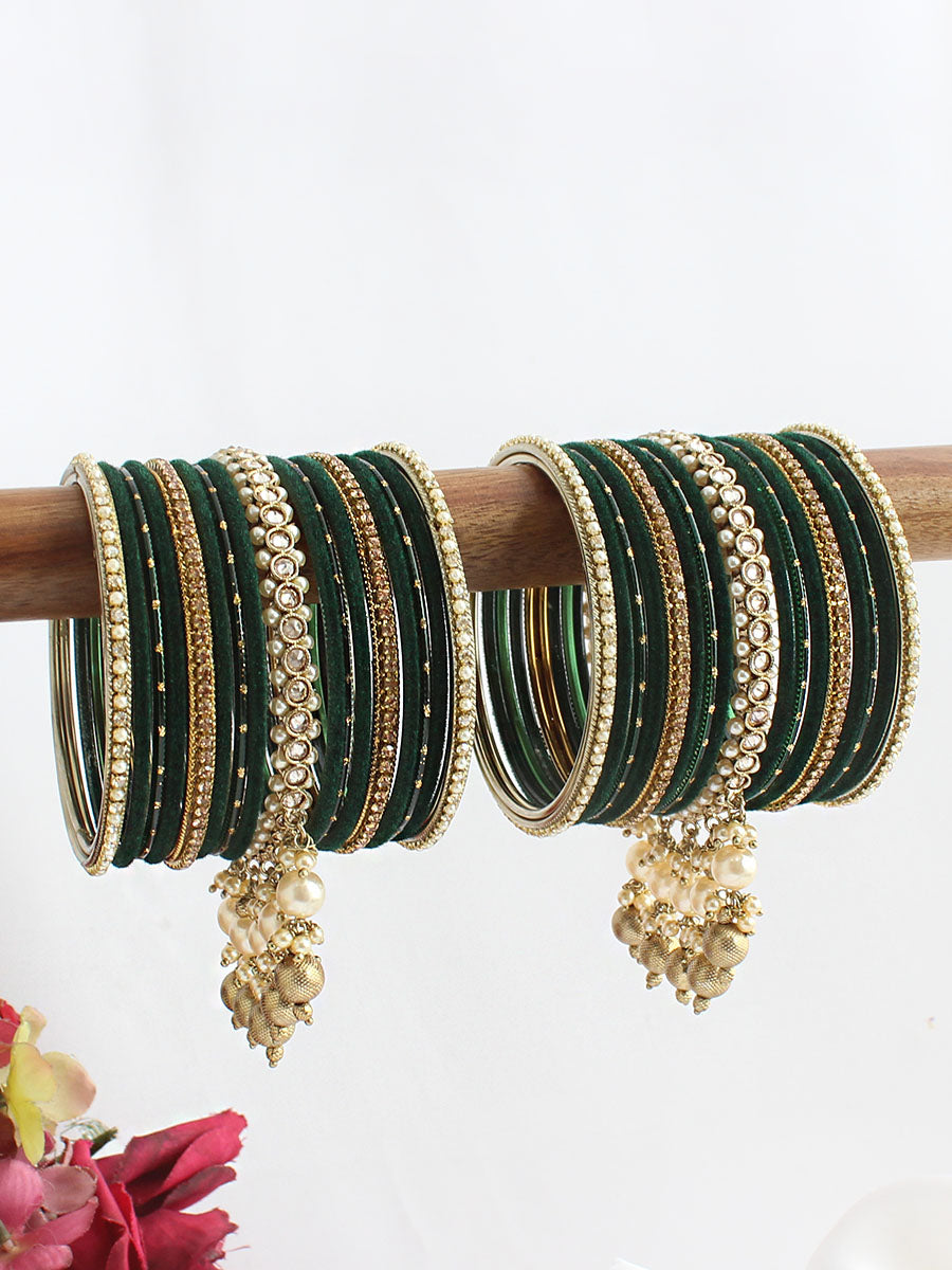 Arusha Bangle Set / Stack-Green
