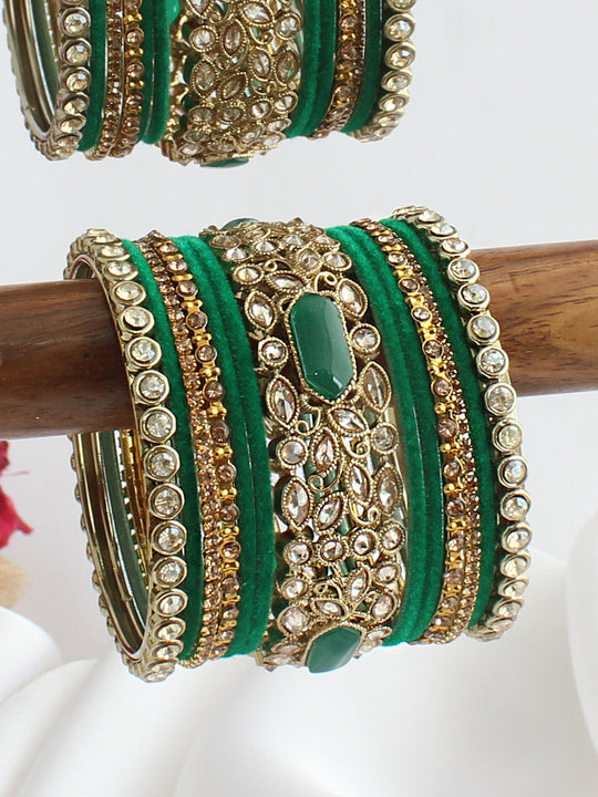 Lakshita Bangle Set / Stack-Green
