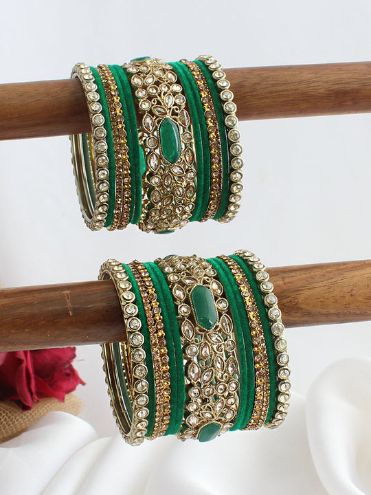 Lakshita Bangle Set / Stack-Green