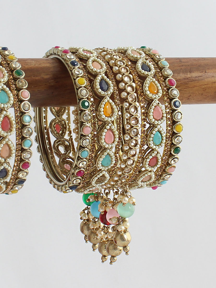 Indira Bangle Set / Stack-Multicolor