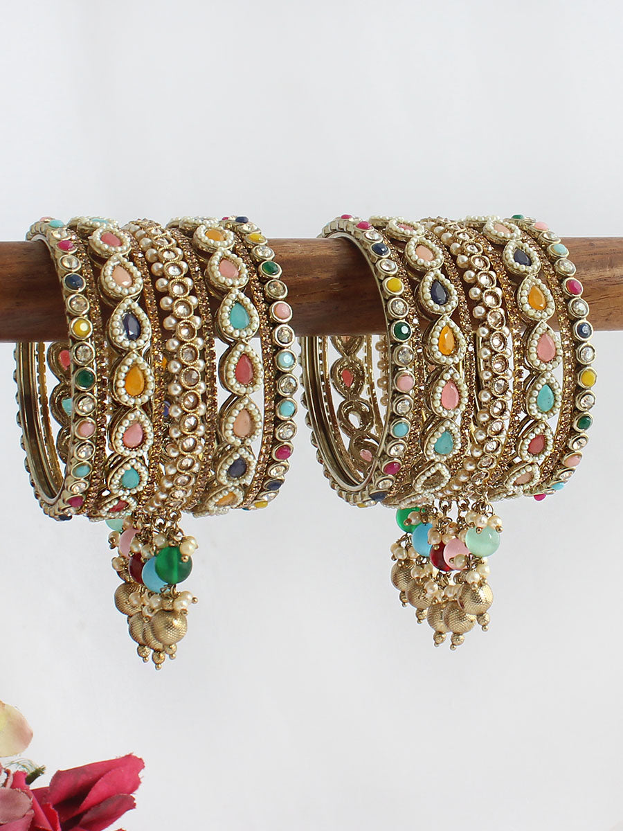 Indira Bangle Set / Stack-Multicolor