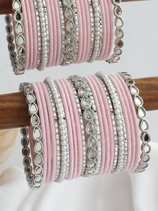 Anushka Bangle Set / Stack-Pastel Pink