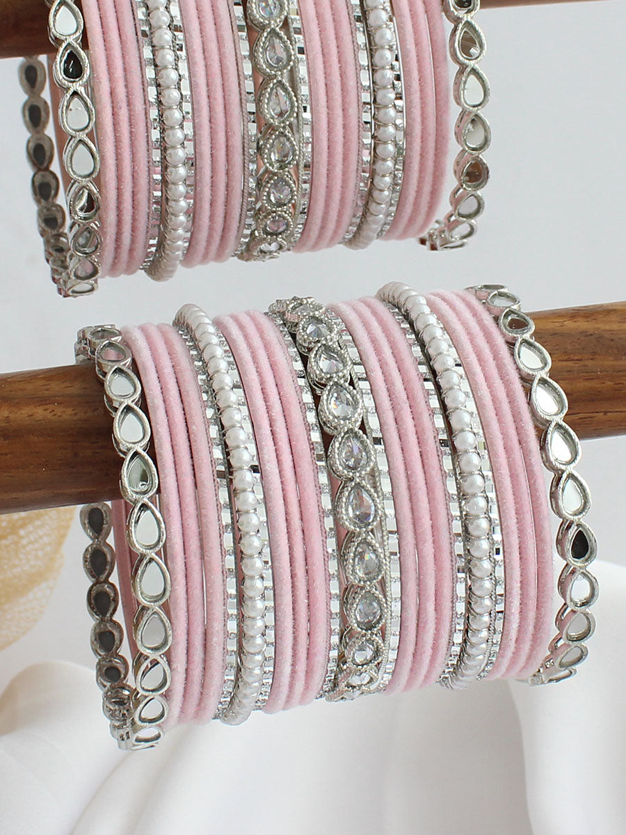 Anushka Bangle Set / Stack-Pastel Pink