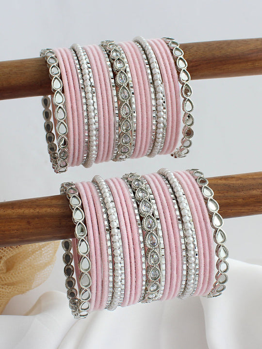 Anushka Bangle Set / Stack -Pastel Pink