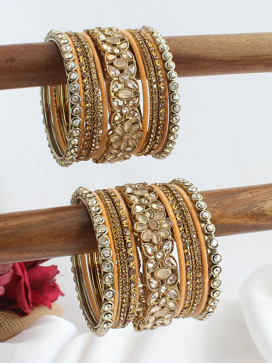 Ashmita Bangle Set / Stack-peach