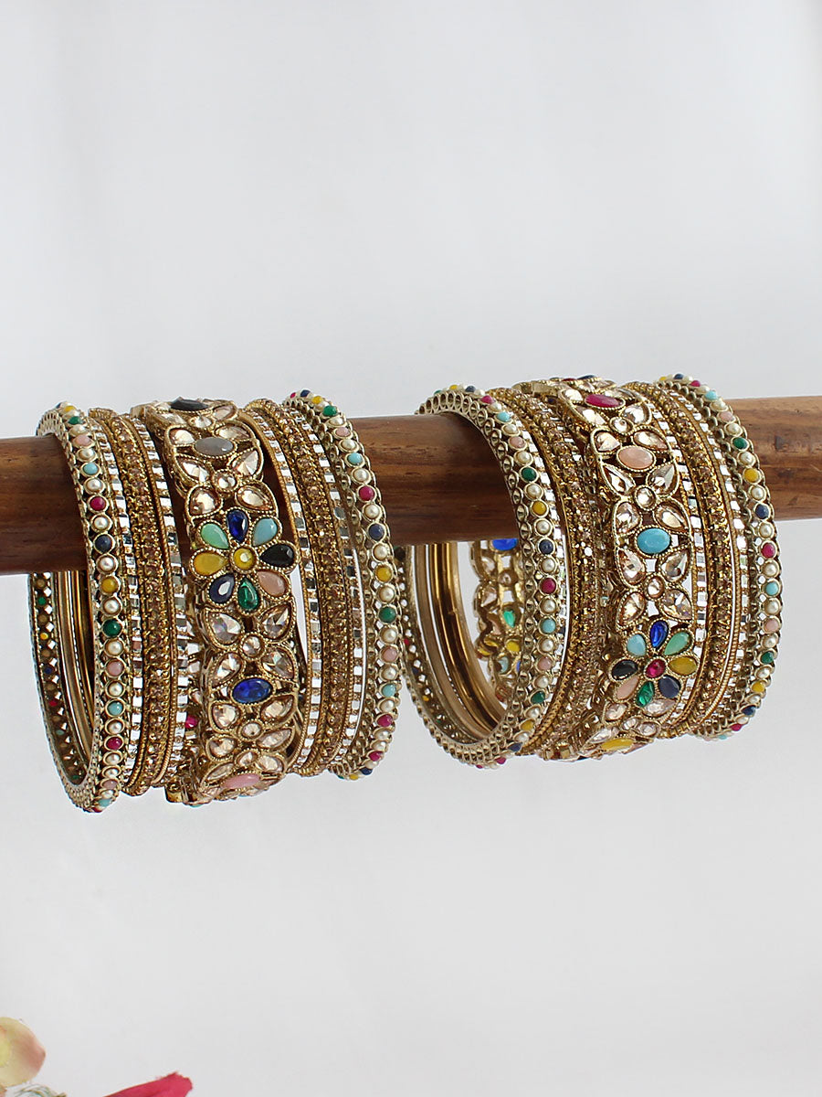 Ishvi Bangle Set / Stack-Multicolor