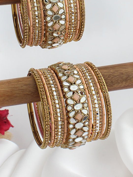 Hansika Bangle Set / Stack-Peach