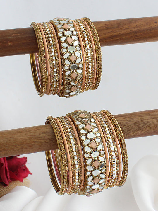 Hansika Bangle Set / Stack-Peach