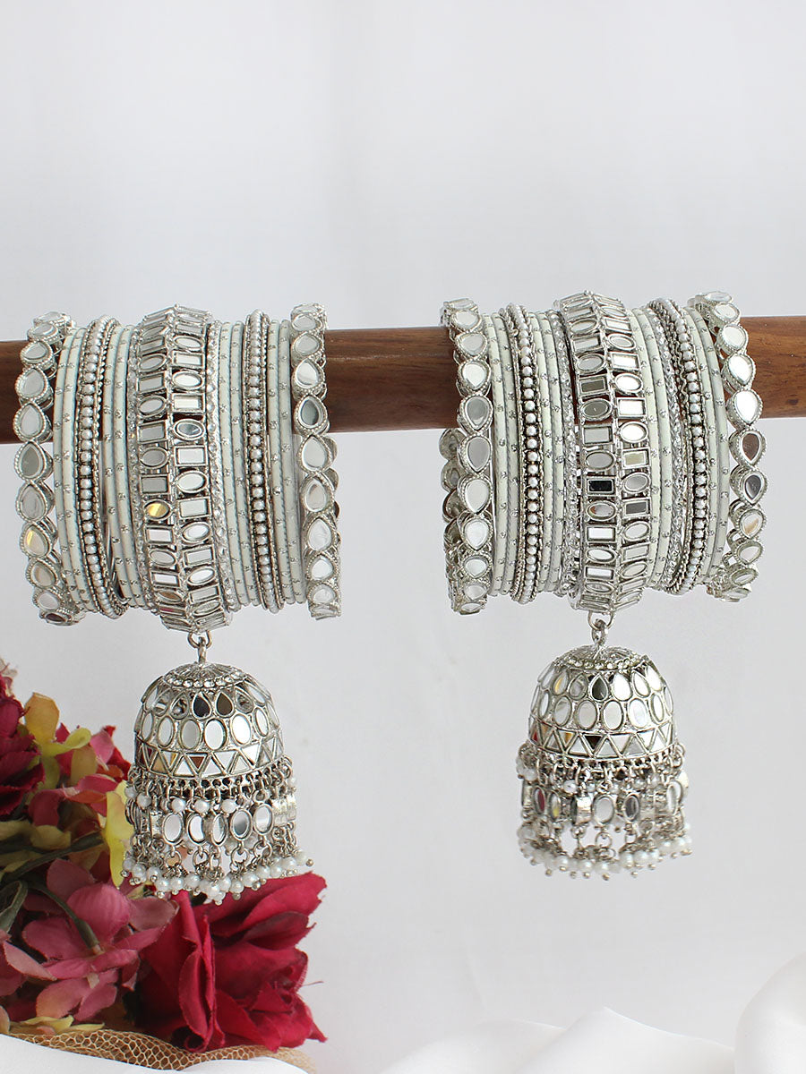 Shrika Bangle Set / Stack-Silver