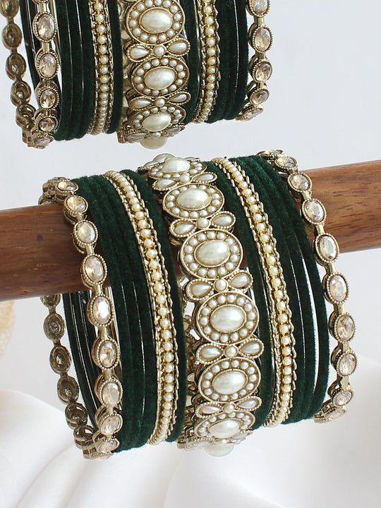 Madhurima Bangle Set / Stack-Green