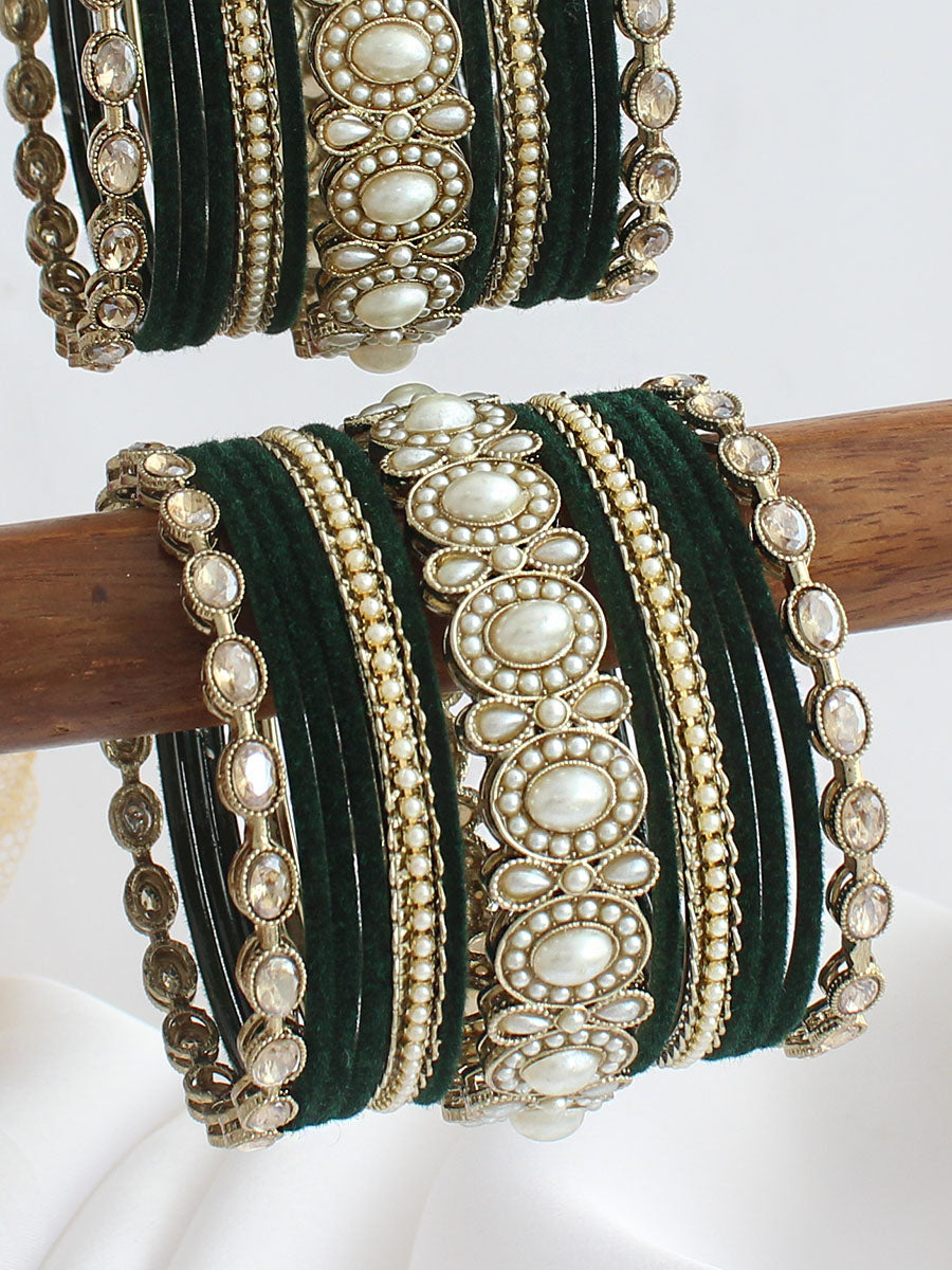Madhurima Bangle Set / Stack-Green