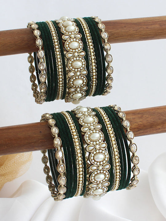 Madhurima Bangle Set / Stack-Green