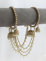 Shriva Jhumki Bangle Set-Antique Gold