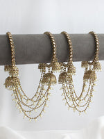 Shriva Jhumki Bangle Set-Antique Gold